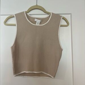 Cream & White ribbed high low tank. Size medium House of Harlow BRAND NEW